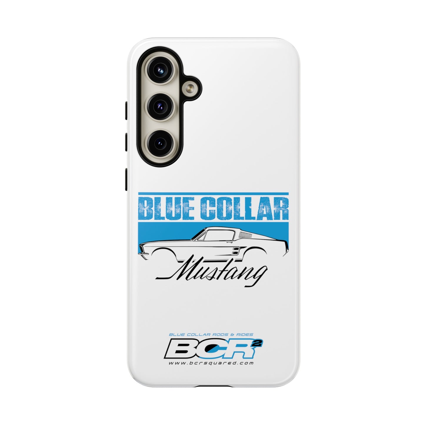 Blue Collar Mustang White Phone Case