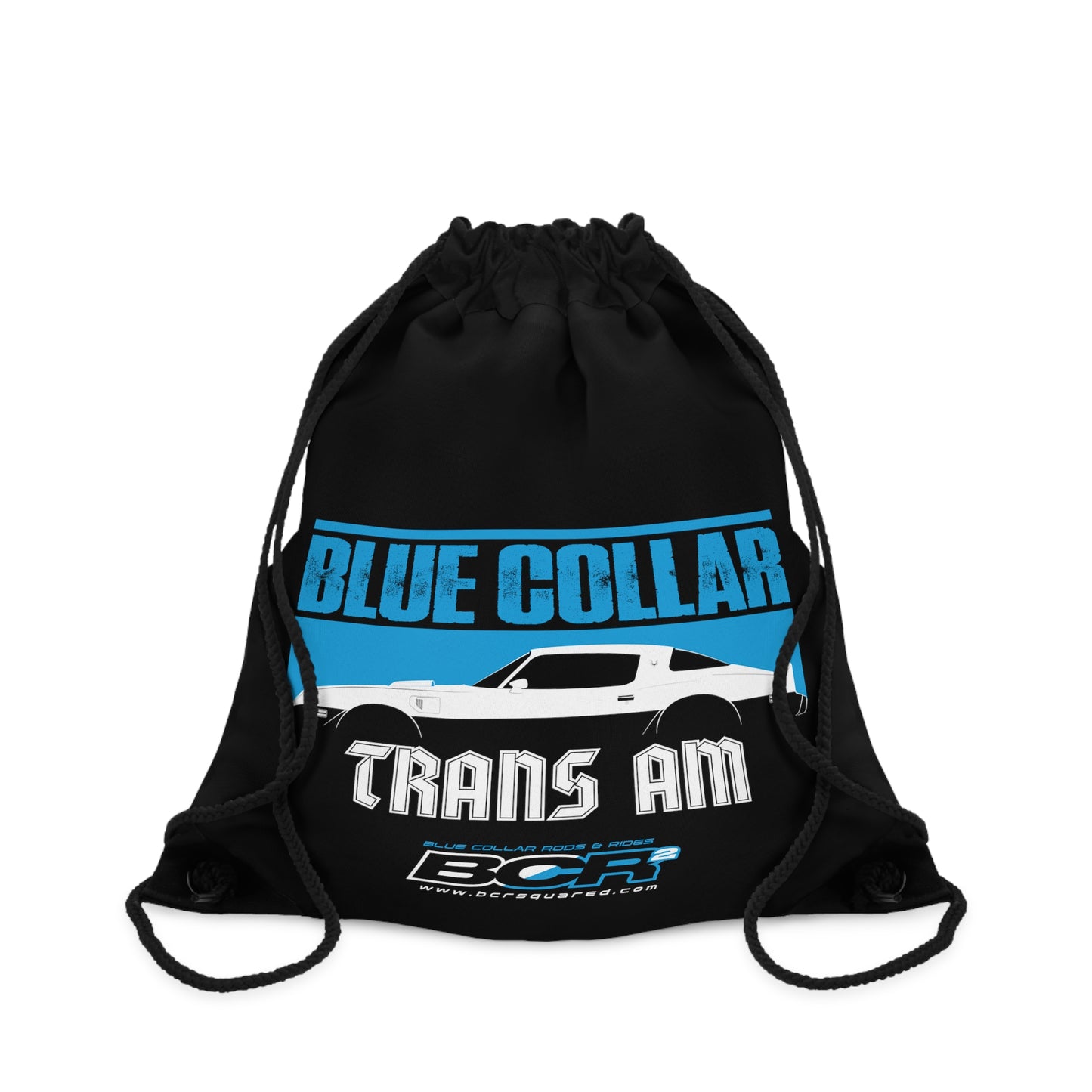 Blue Collar Trans Am Black Drawstring Bag
