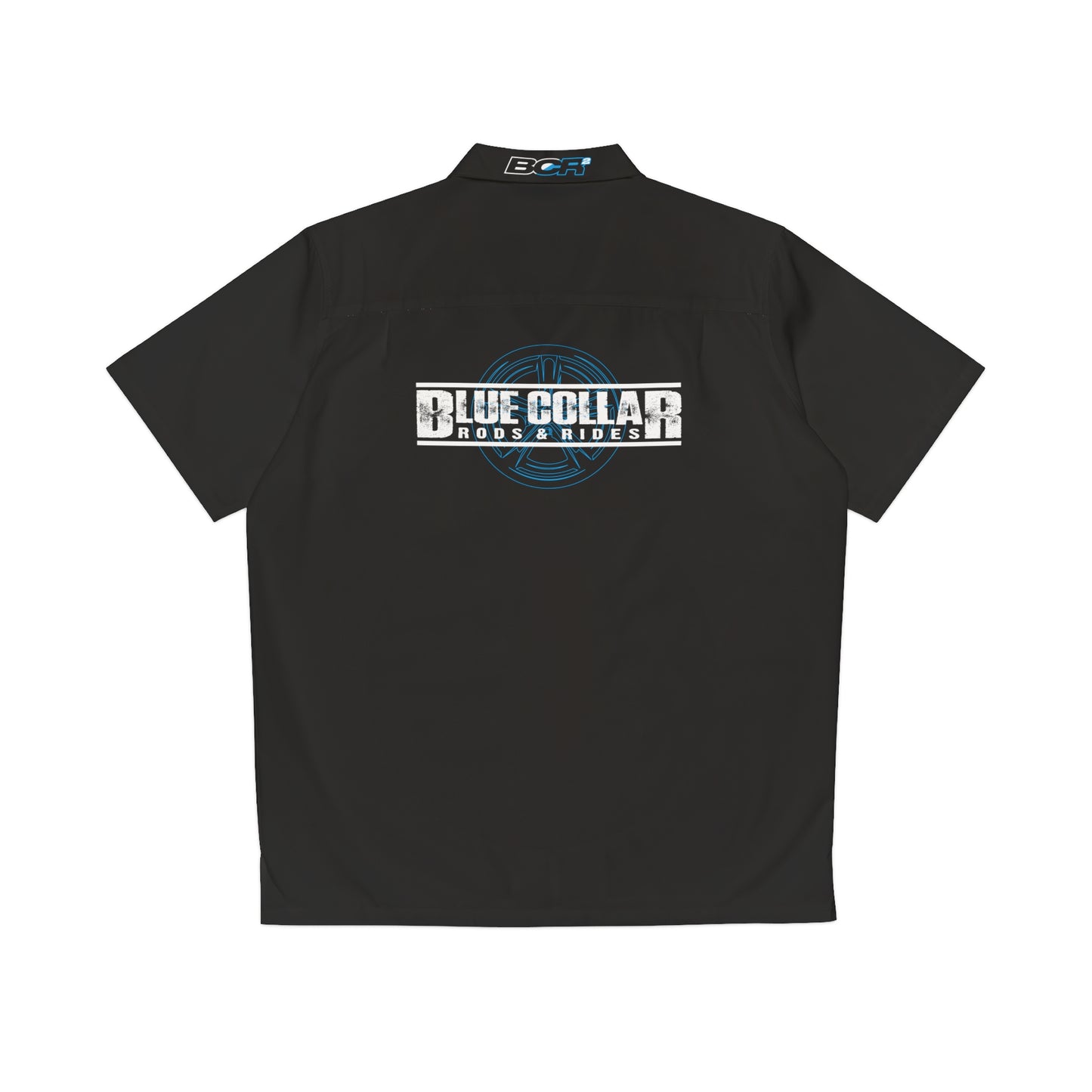 Blue Collar Wheel Black Hawaiian Shirt