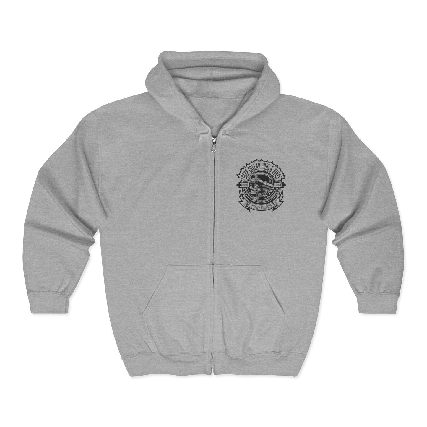 Blue Collar Skull 1 Zip up Hoodie