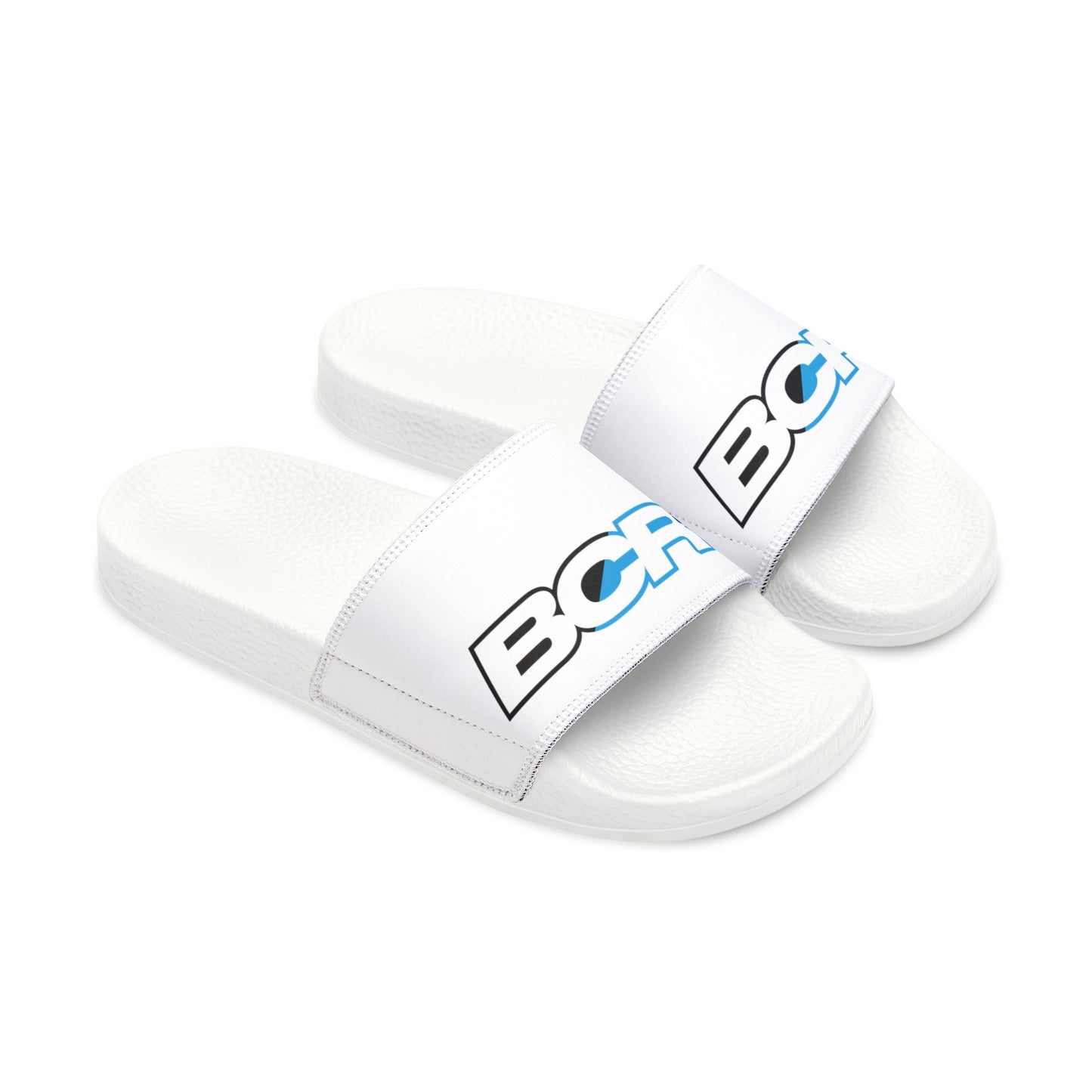BCR Squared White Slide Sandals