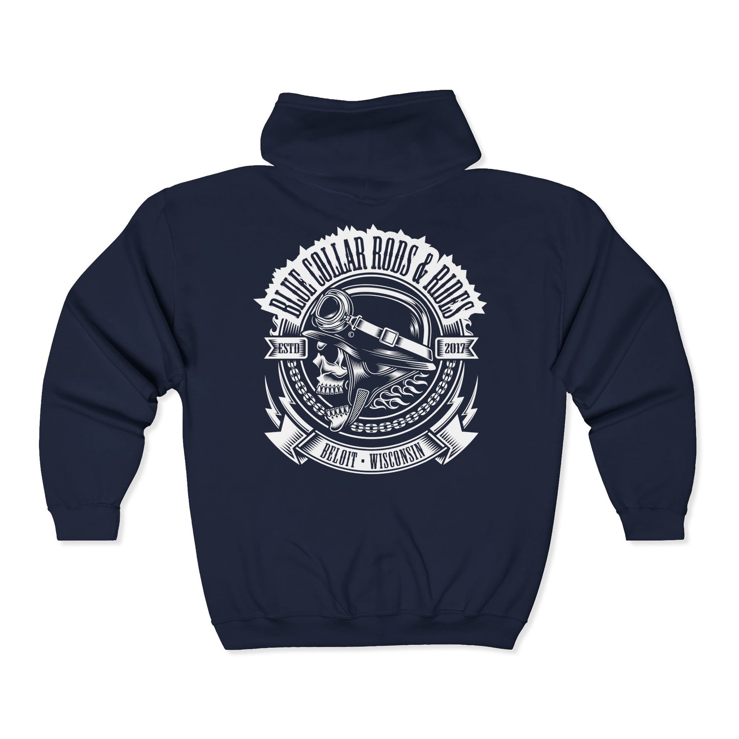 Blue Collar Skull 1 Zip up Hoodie