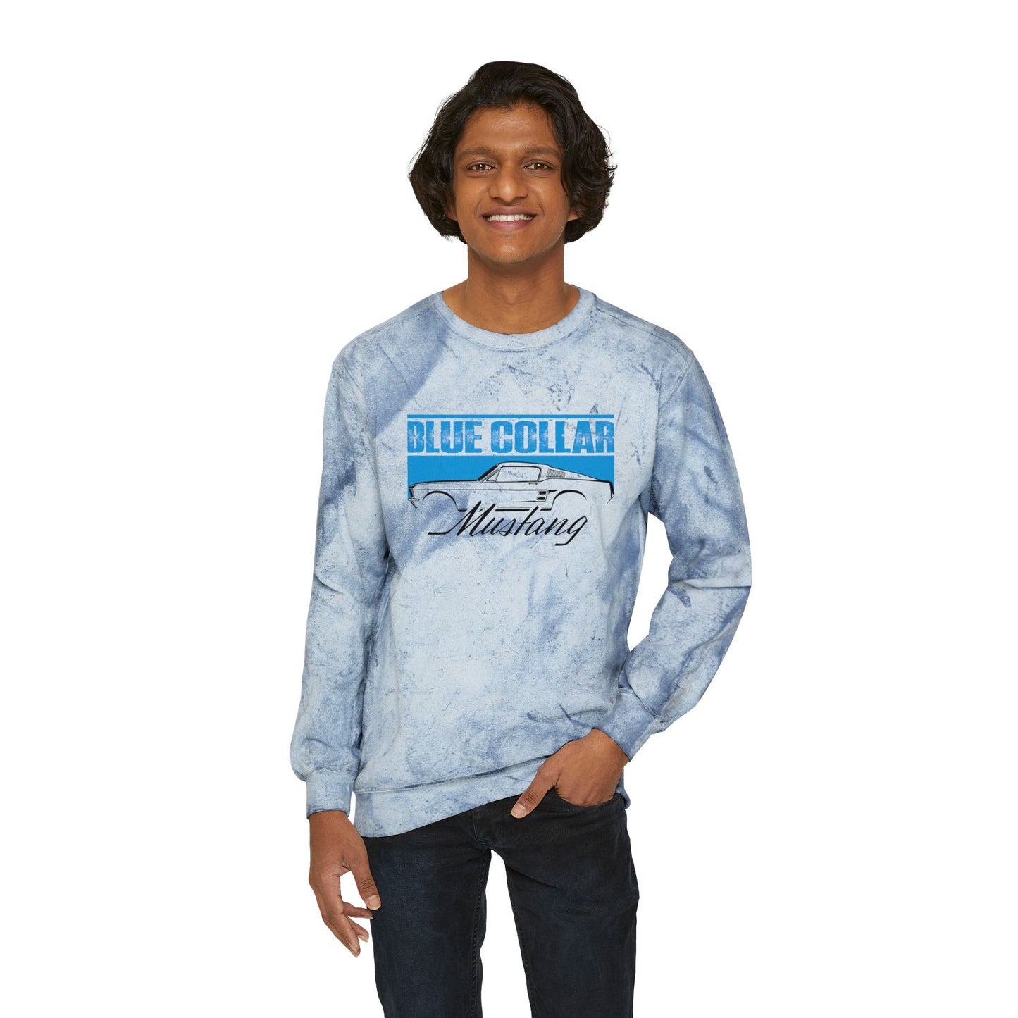 Blue Collar Mustang Color Blast Sweatshirt
