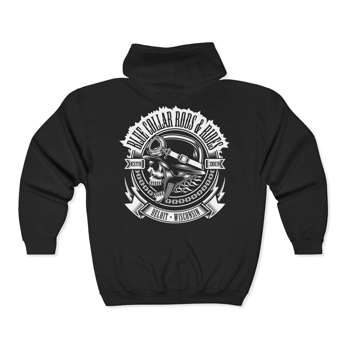 Blue Collar Skull 1 Zip up Hoodie