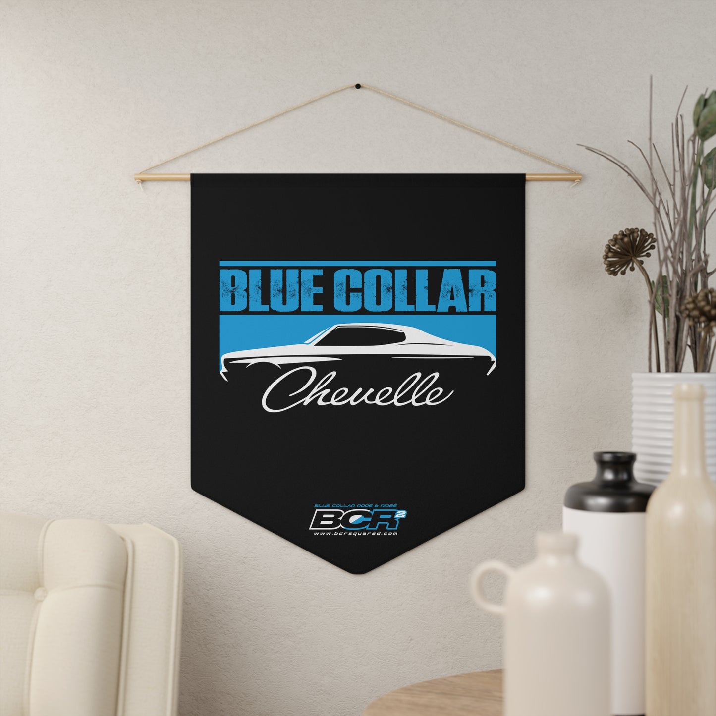 Blue Collar Chevelle Pennant Banner