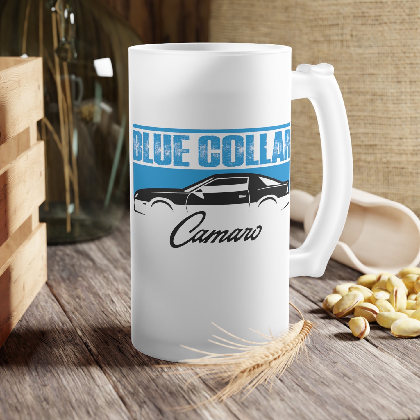 Blue Collar 3rd Gen Camaro Frosted Glass Beer Mug