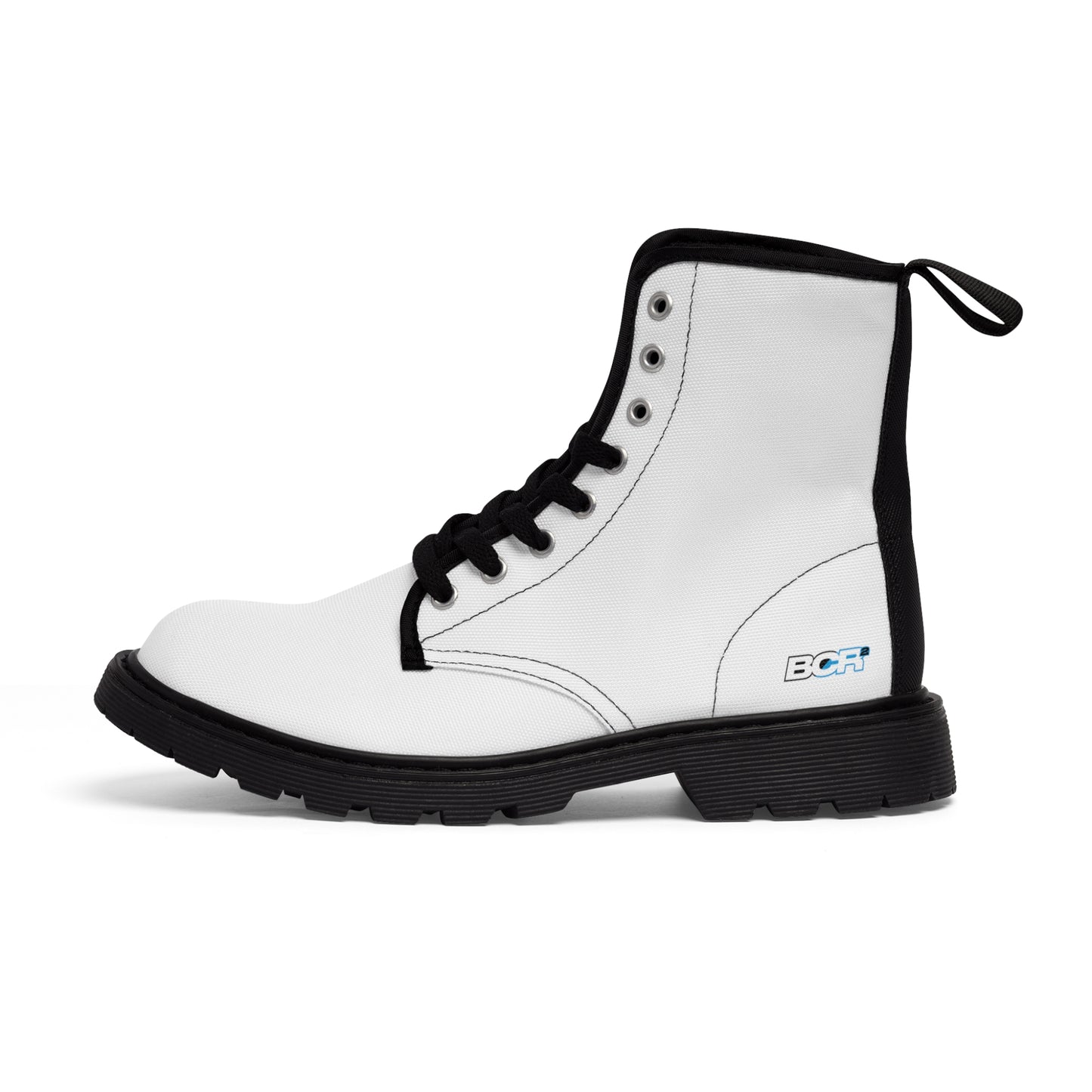 BCR Squared White Canvas Boots