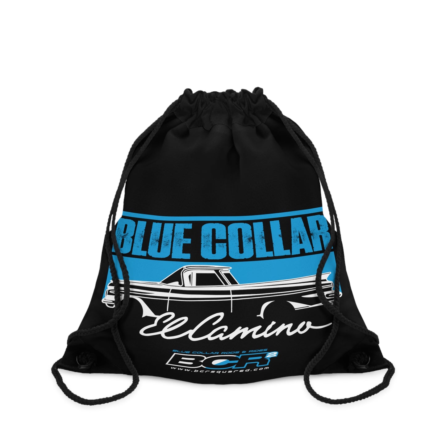 Blue Collar El Camino Black Drawstring Bag