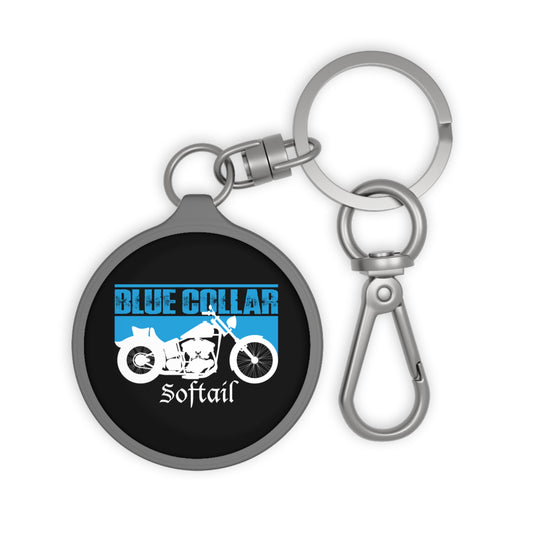 Blue Collar Softail Keychain