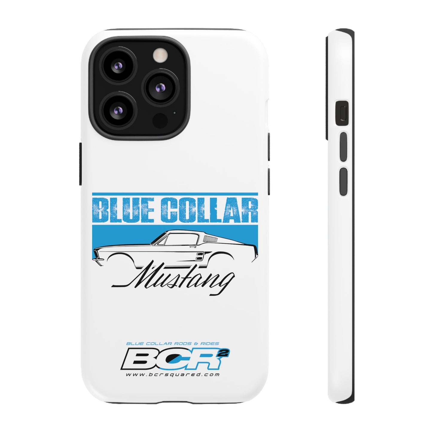 Blue Collar Mustang White Phone Case