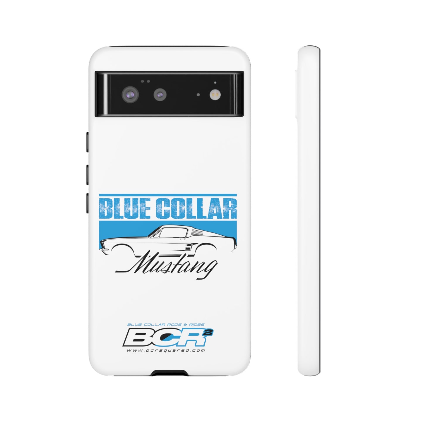 Blue Collar Mustang White Phone Case