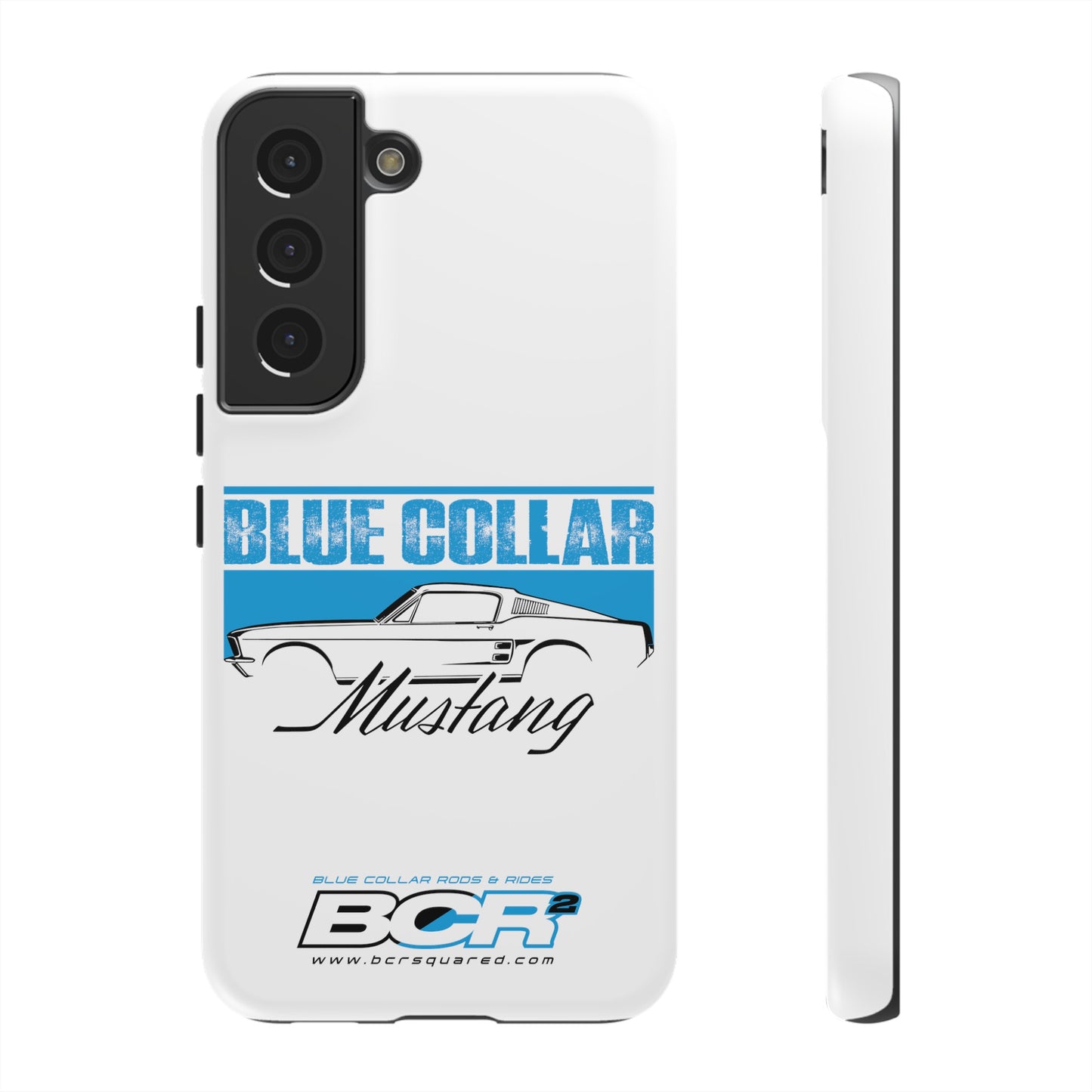 Blue Collar Mustang White Phone Case