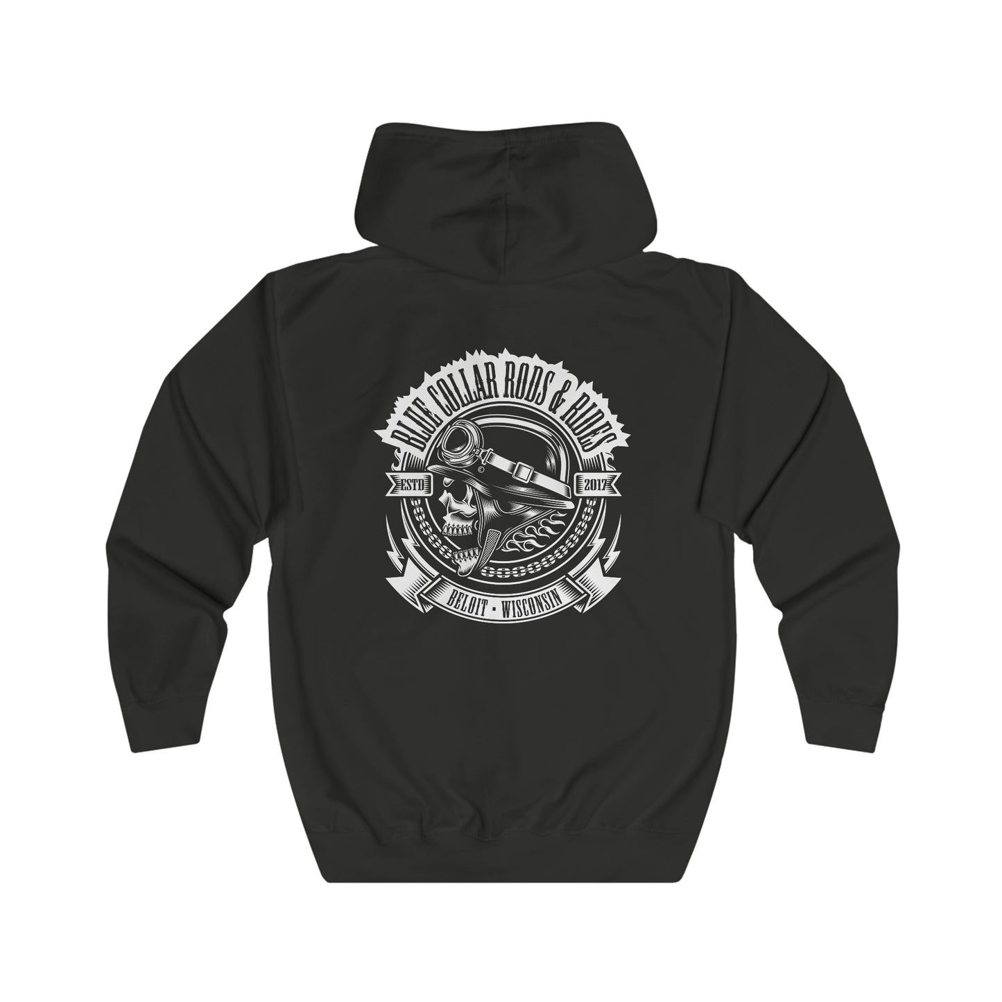 Blue Collar Skull 1 Zip up Hoodie