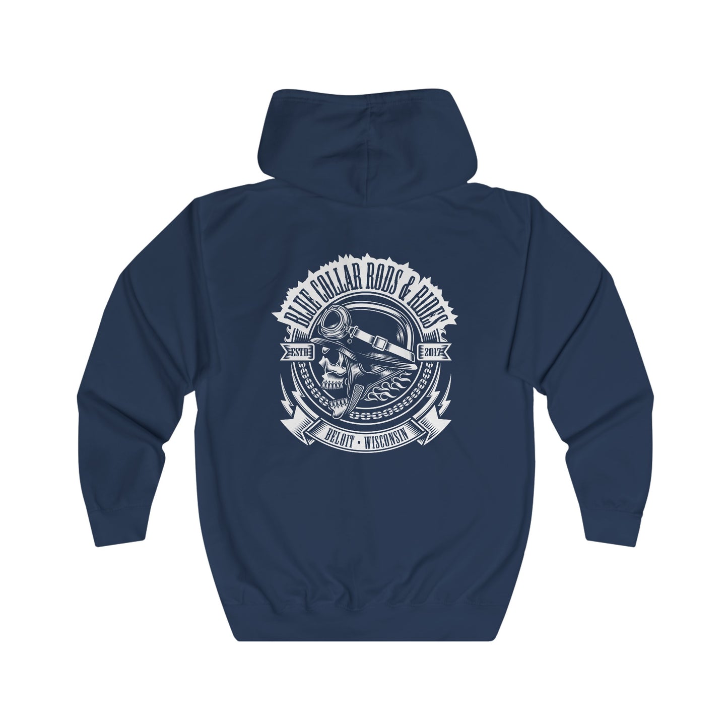 Blue Collar Skull 1 Zip up Hoodie