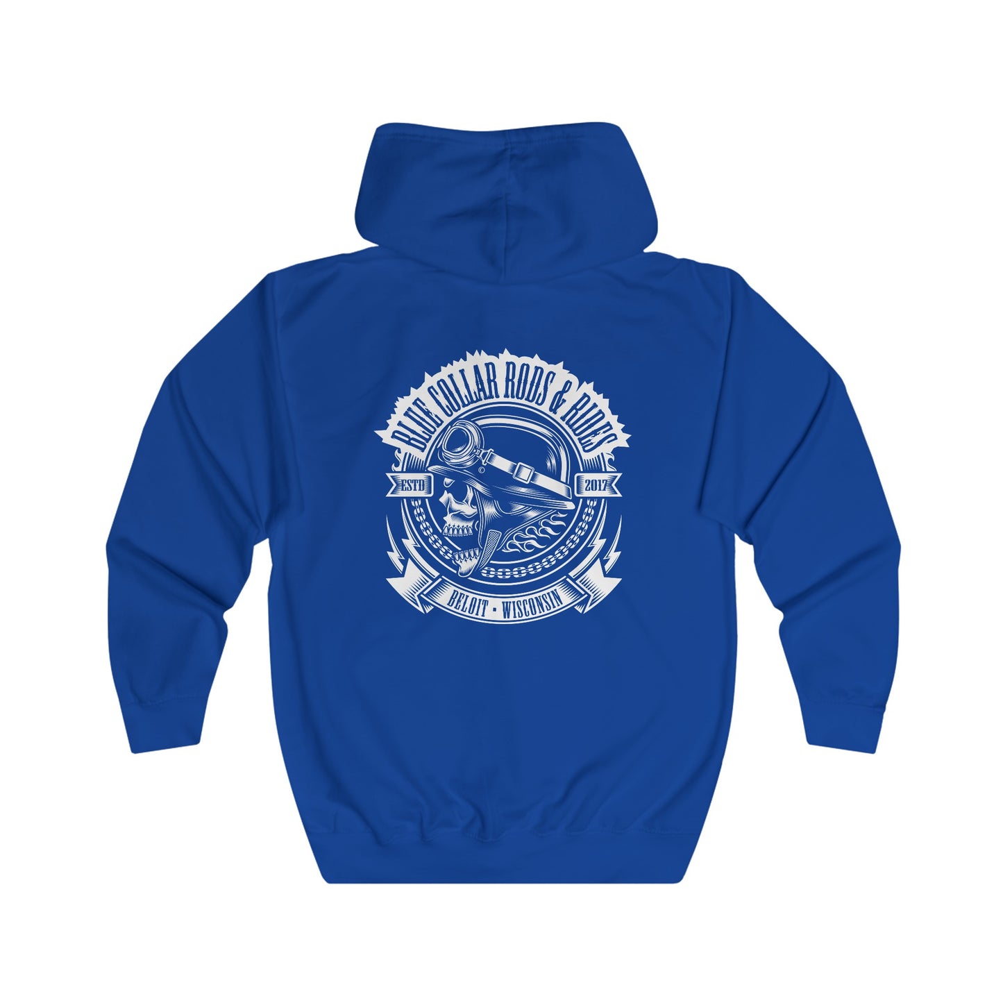 Blue Collar Skull 1 Zip up Hoodie