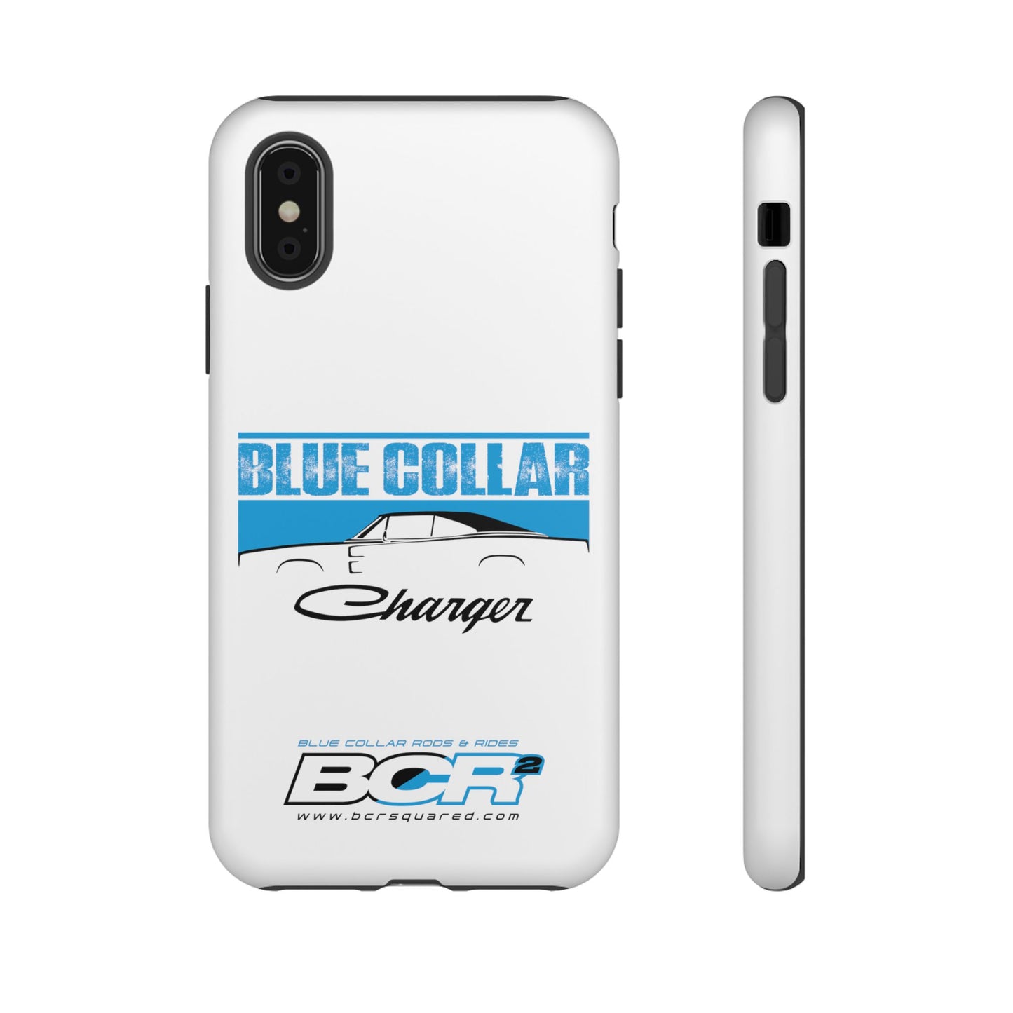 Blue Collar Charger White Phone Cases