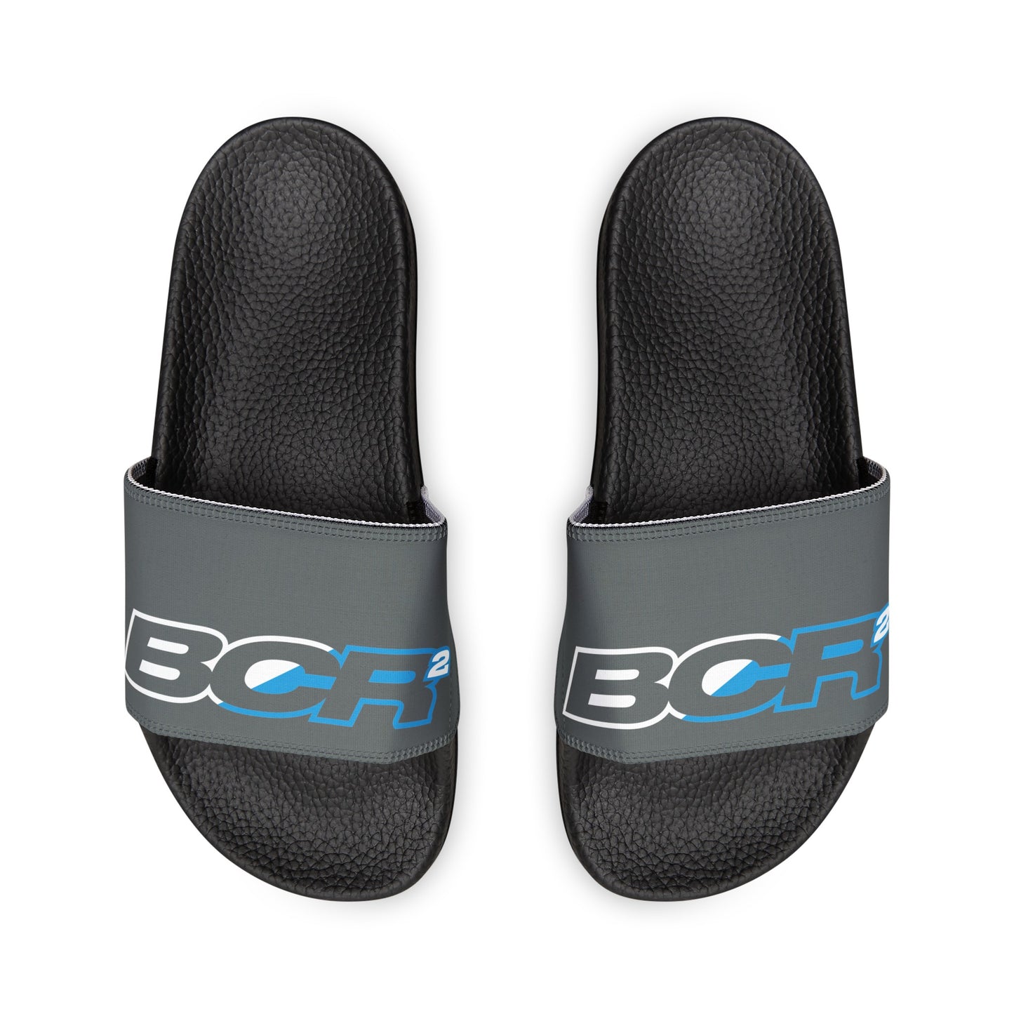 BCR Squared Gray Slide Sandals