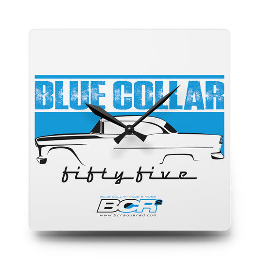 Blue Collar Fifty Five Wall Clock