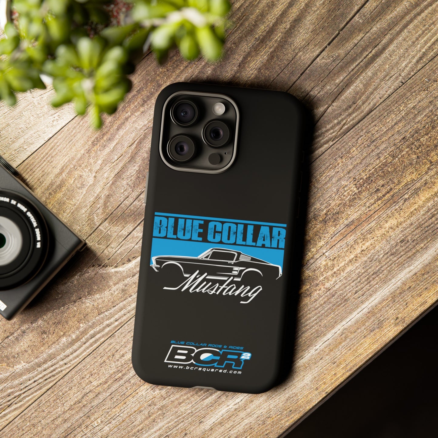 Blue Collar Mustang Black Phone Case