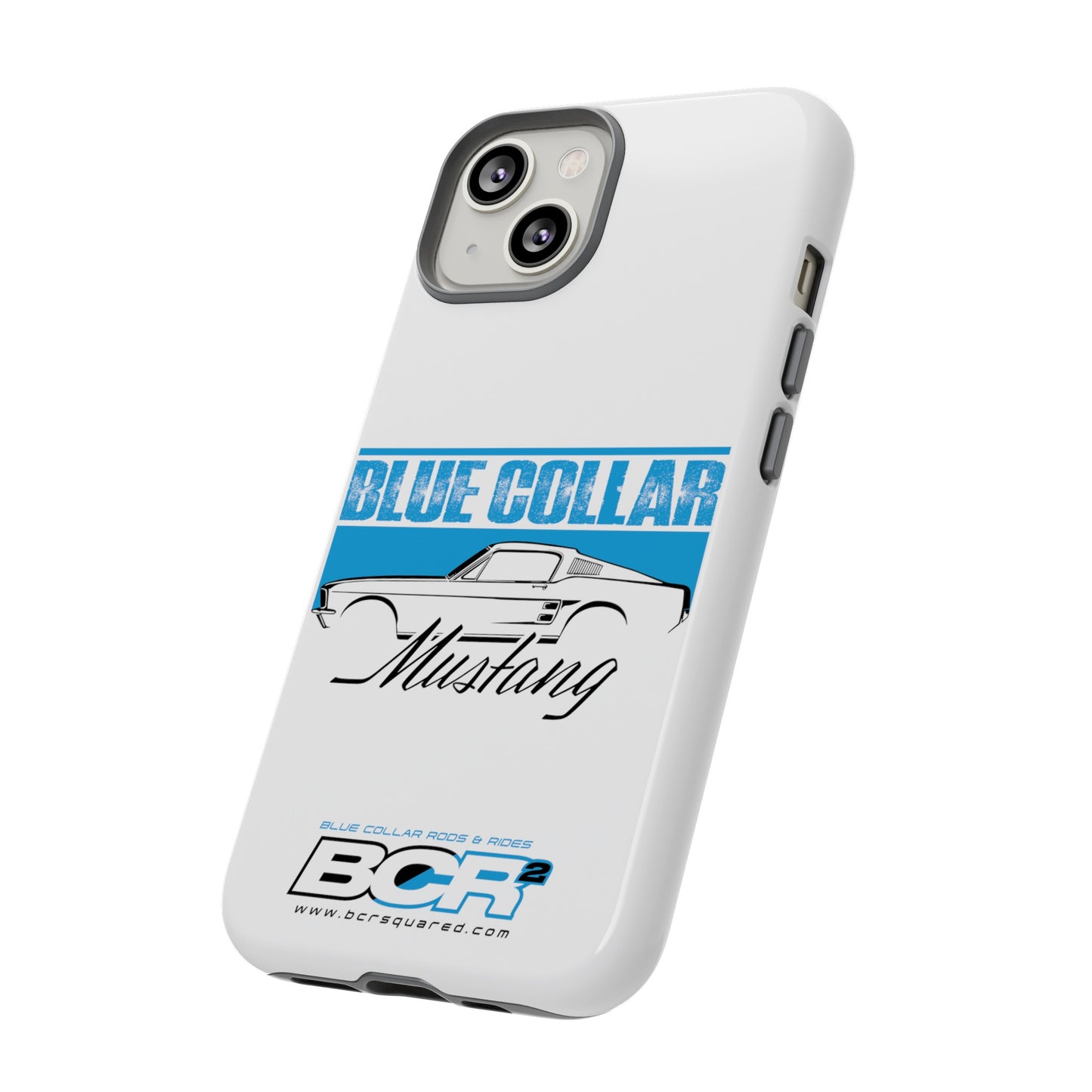 Blue Collar Mustang White Phone Case