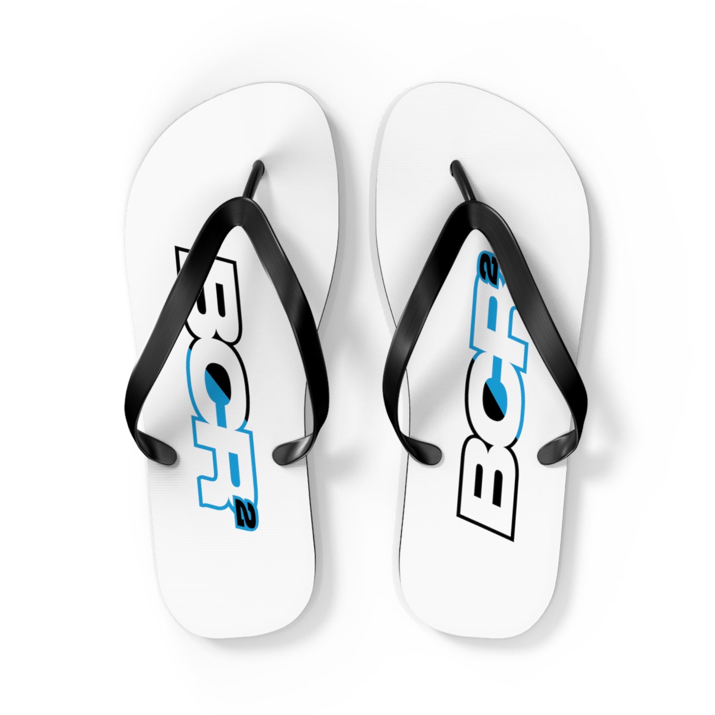 BCR Squared White Flip Flops