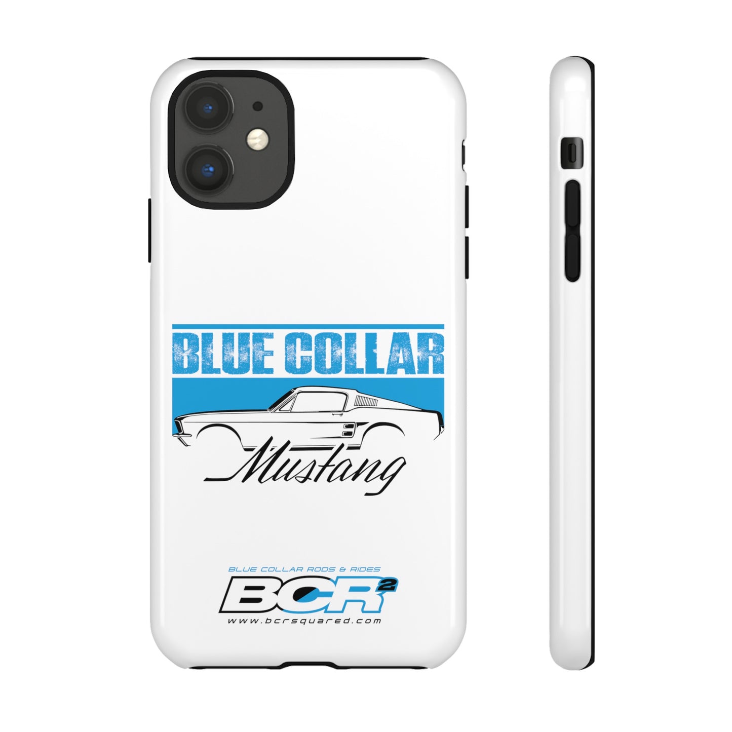 Blue Collar Mustang White Phone Case