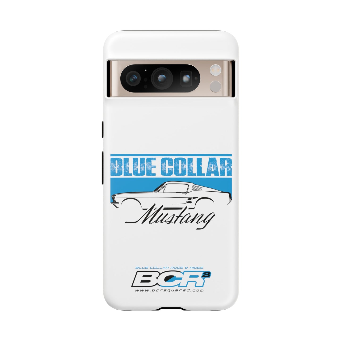 Blue Collar Mustang White Phone Case