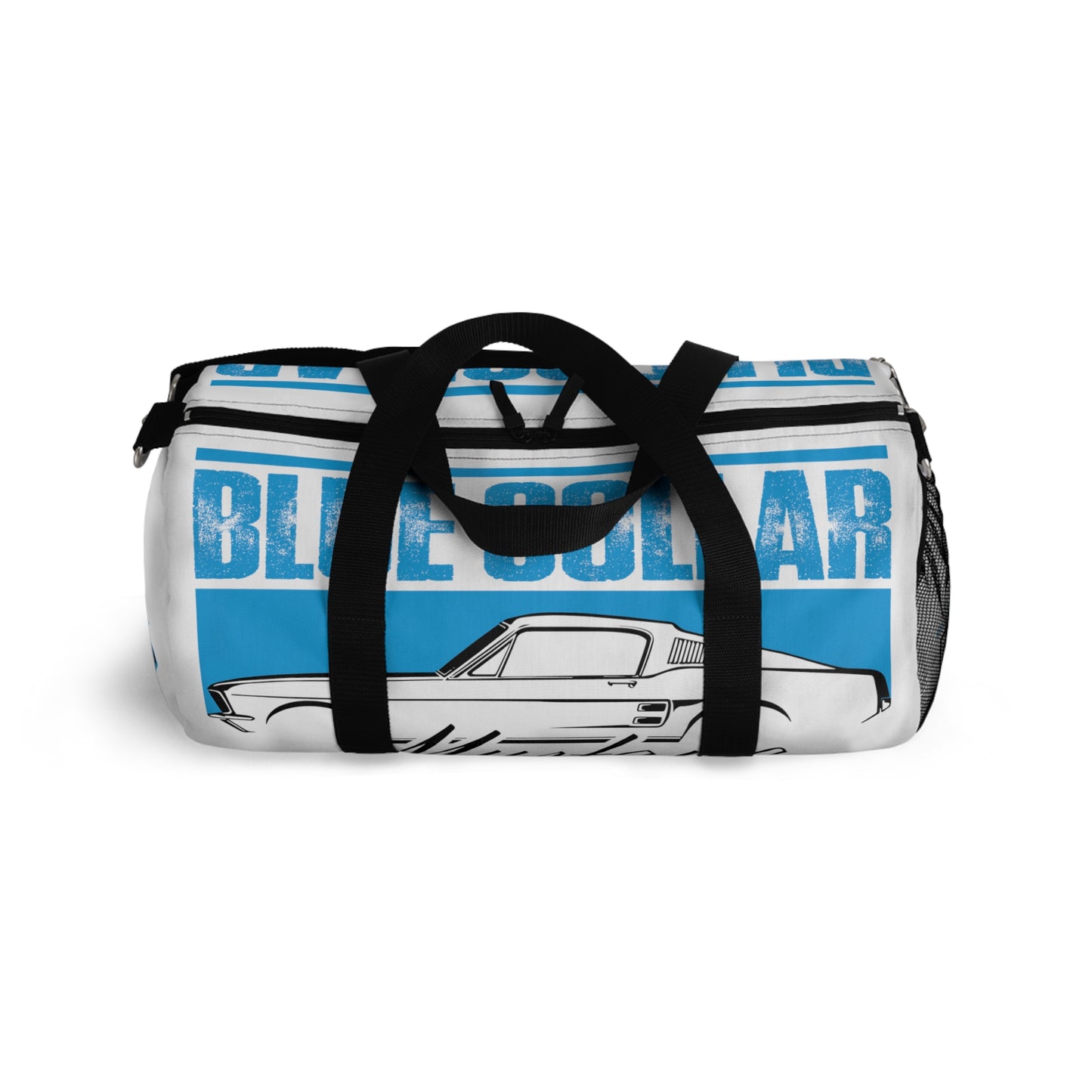 Blue Collar Mustang White Duffel Bag