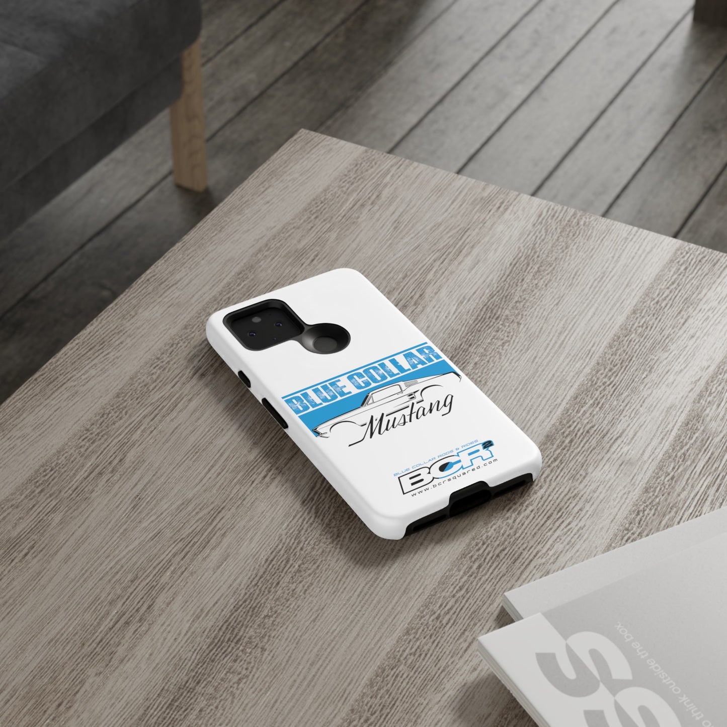 Blue Collar Mustang White Phone Case