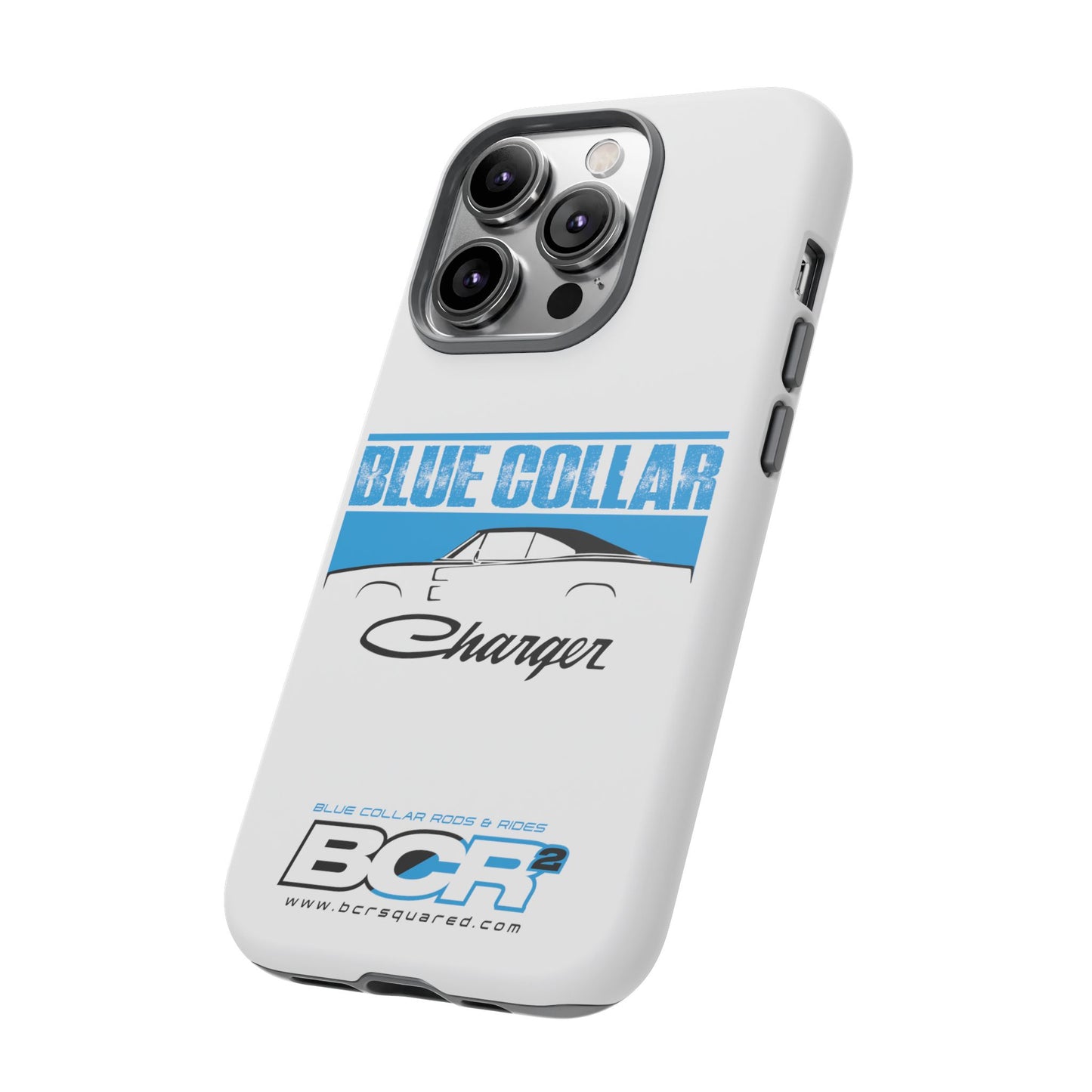 Blue Collar Charger White Phone Cases