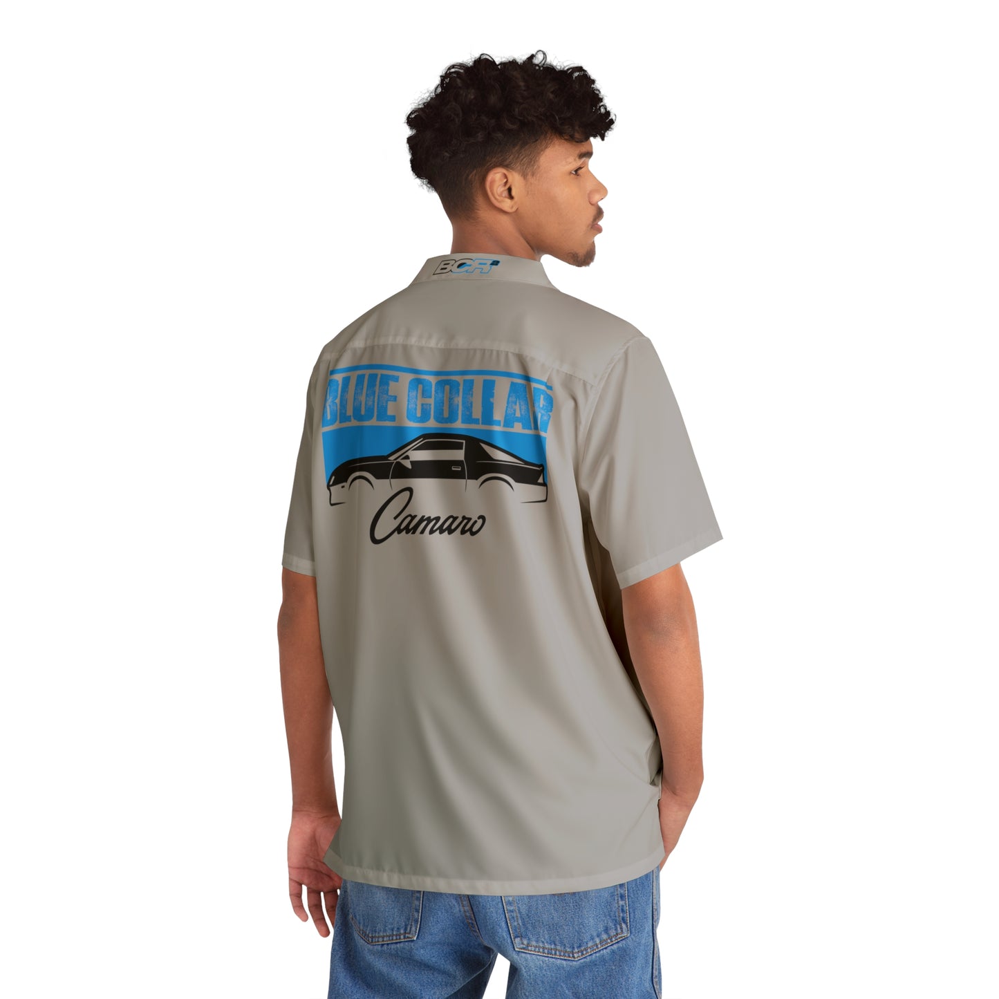 Blue Collar 3rd Gen Camaro Gray Hawaiian Shirt