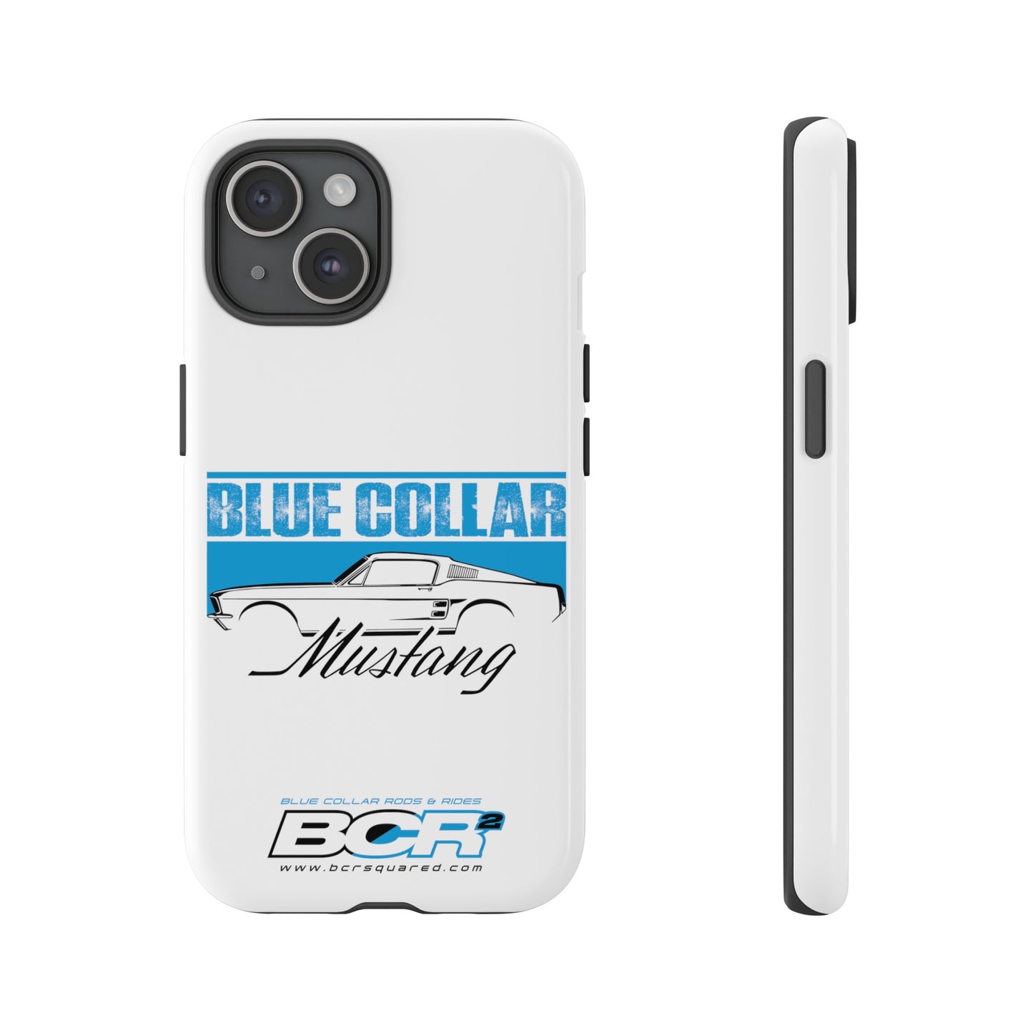 Blue Collar Mustang White Phone Case