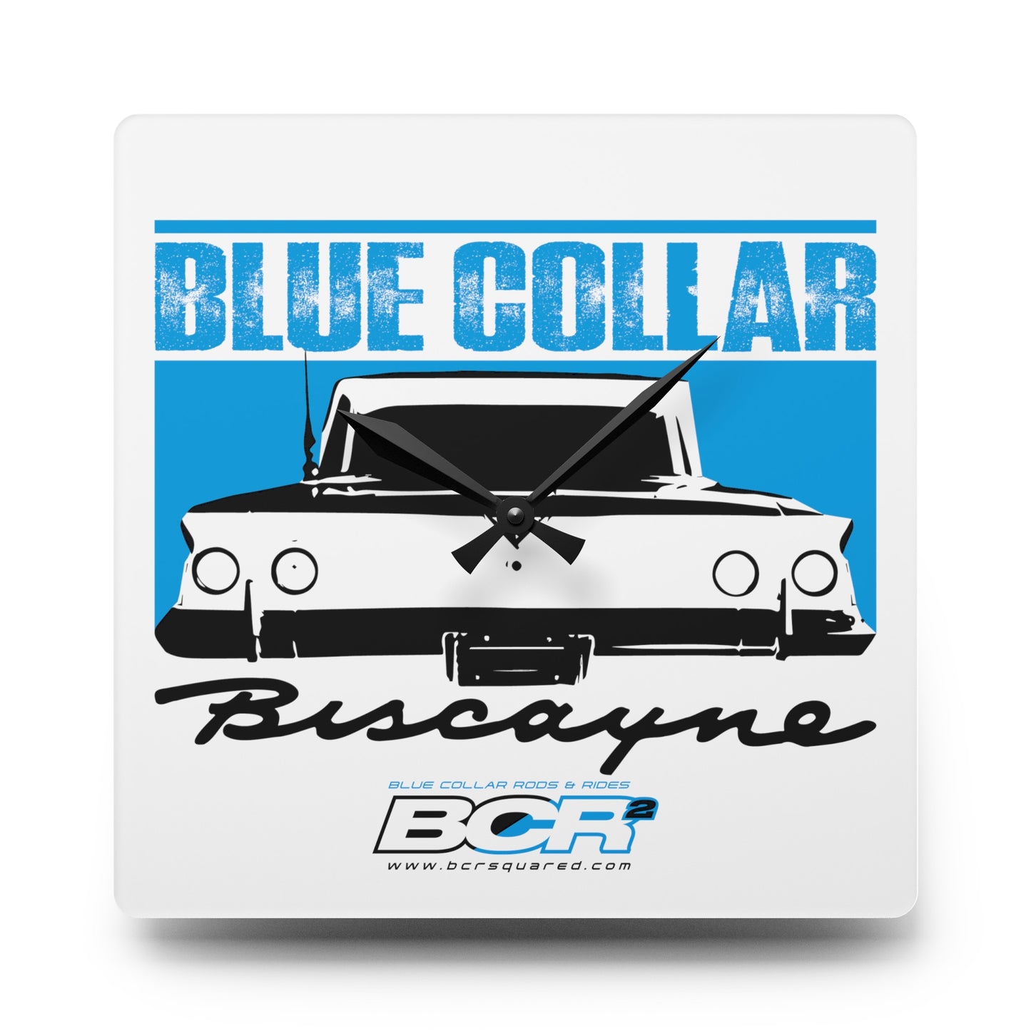 Blue Collar Biscayne Wall Clock