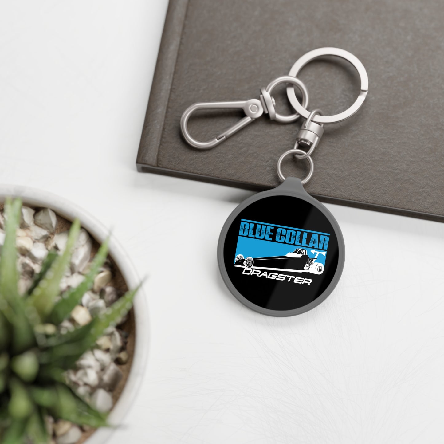 Blue Collar Dragster Keychain