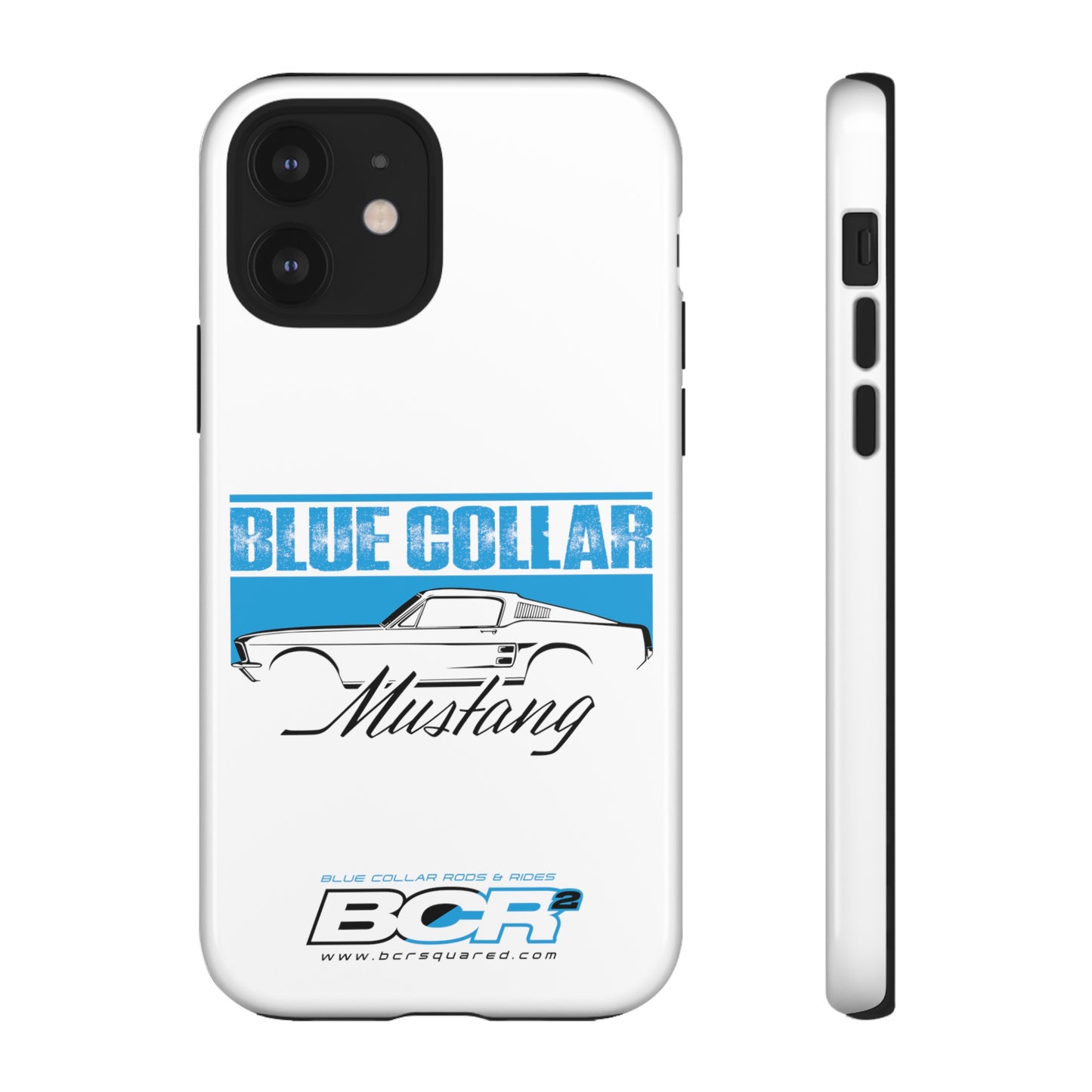 Blue Collar Mustang White Phone Case