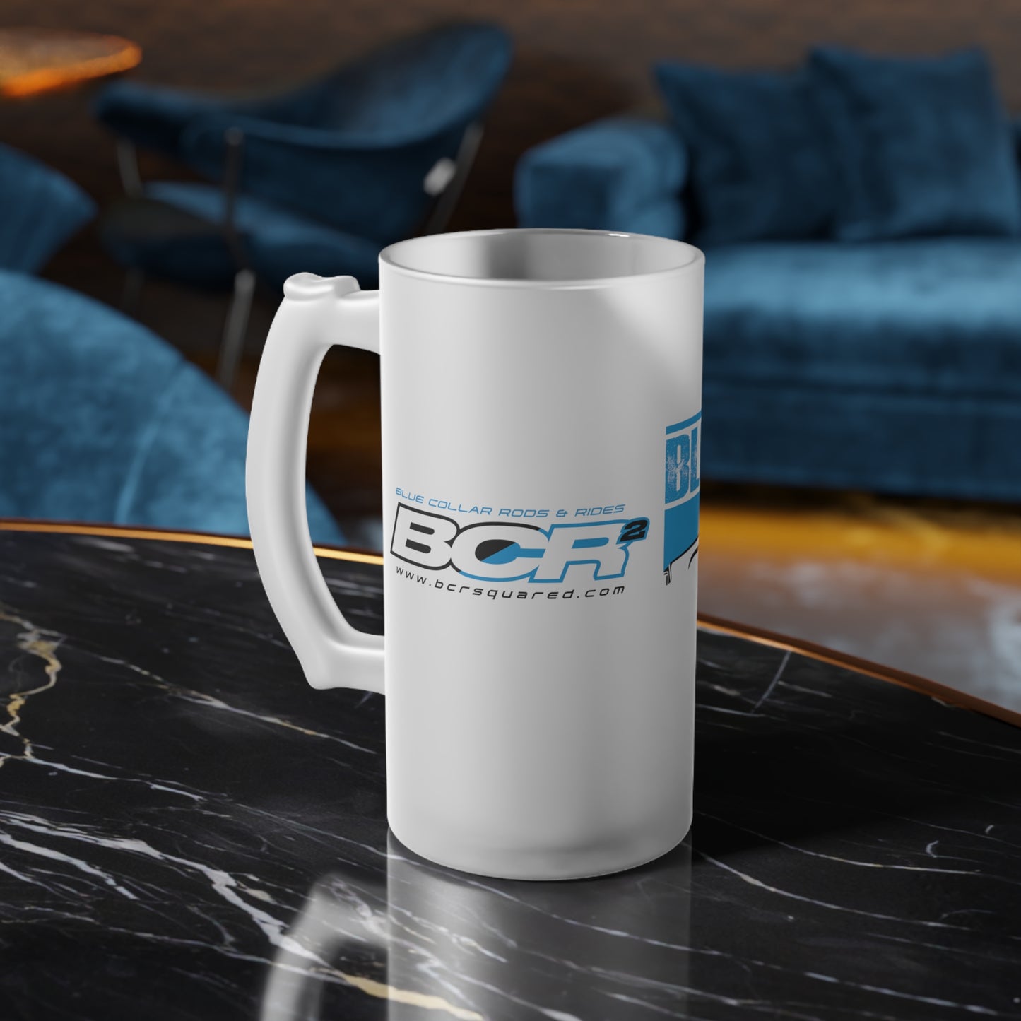 Blue Collar 2nd Gen Camaro Frosted Glass Beer Mug