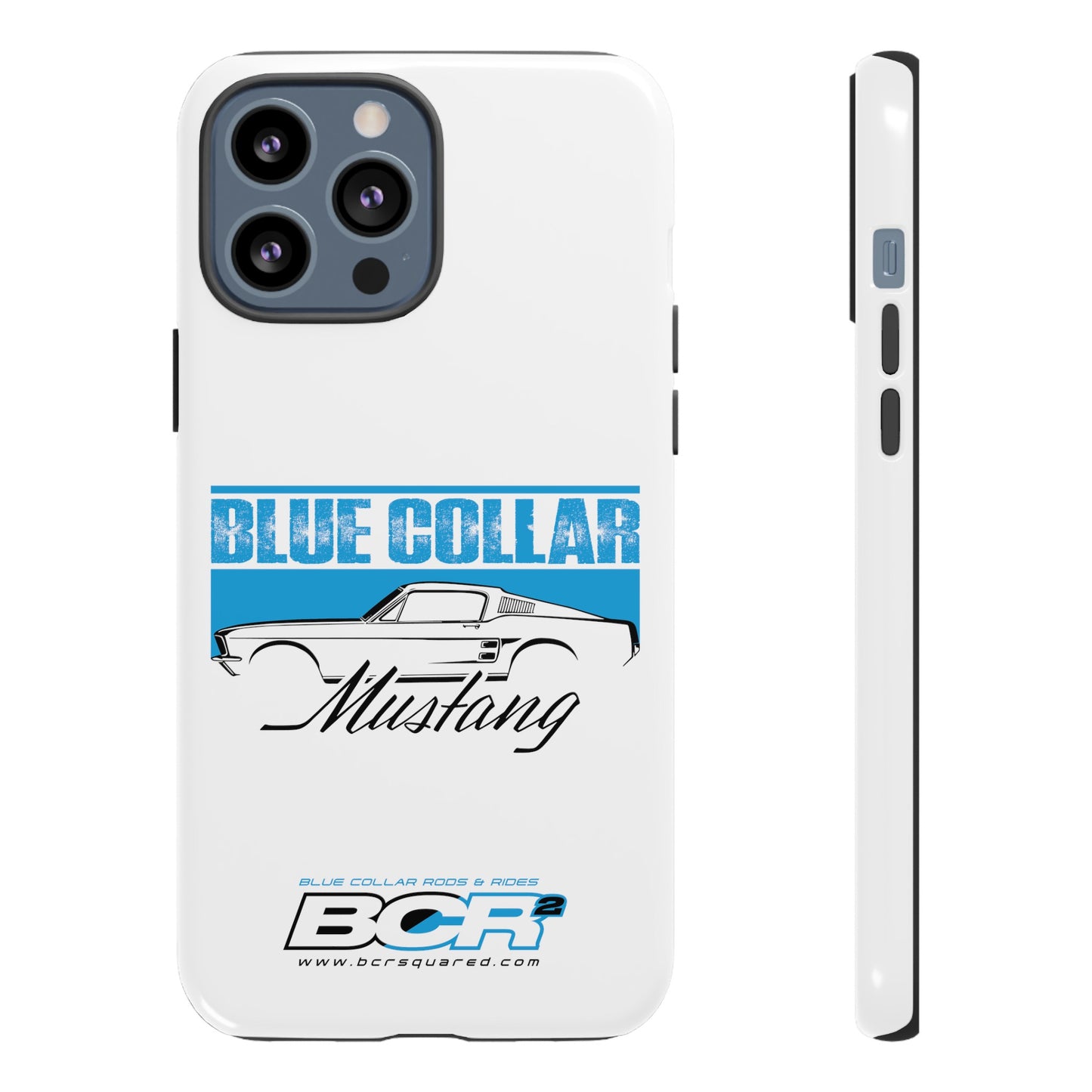 Blue Collar Mustang White Phone Case