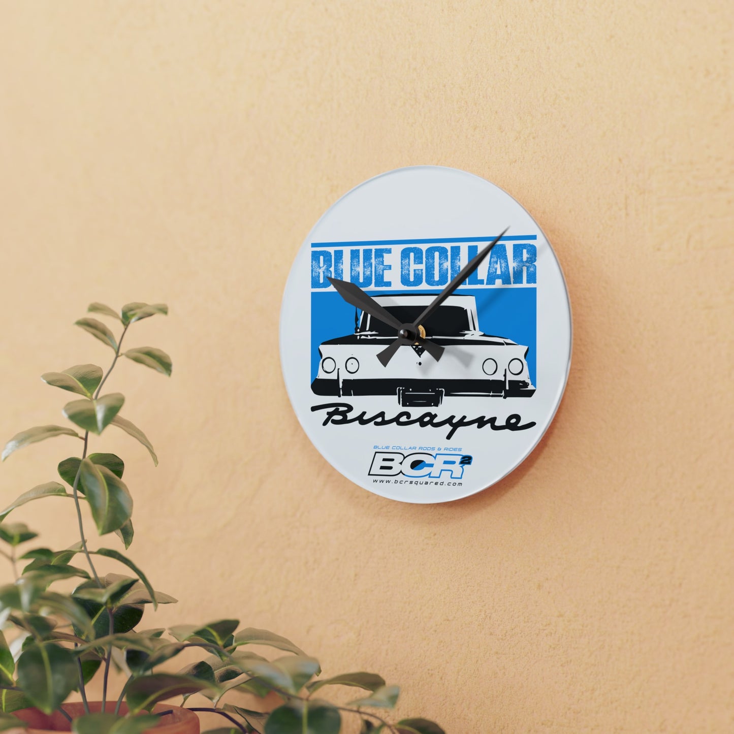 Blue Collar Biscayne Wall Clock