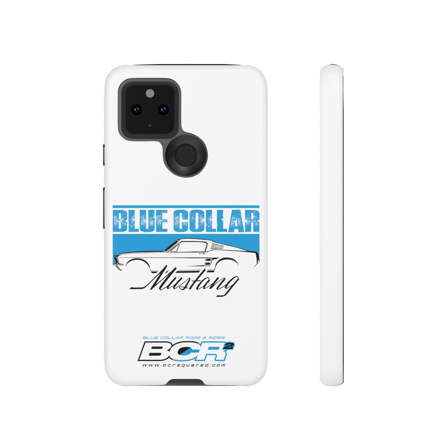 Blue Collar Mustang White Phone Case