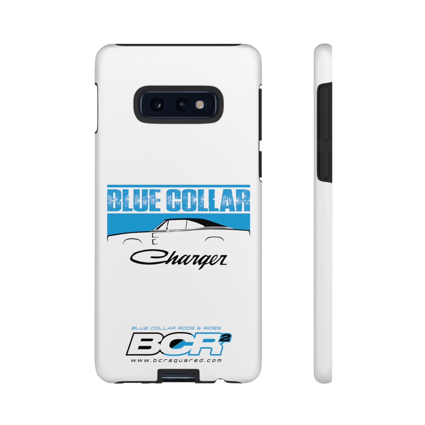 Blue Collar Charger White Phone Cases