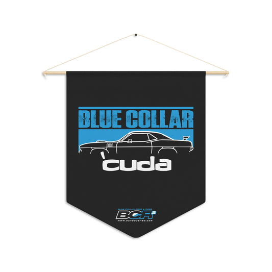 Blue Collar Cuda Pennant Banner