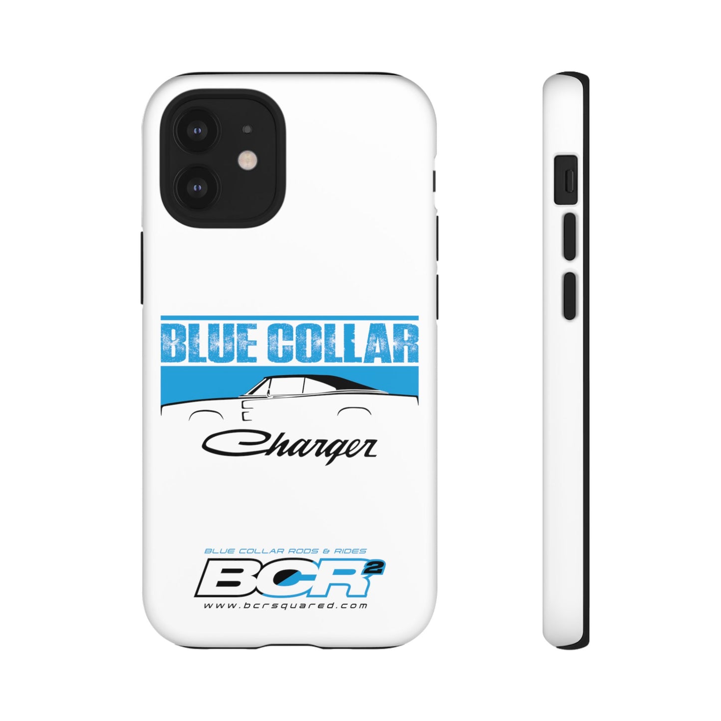 Blue Collar Charger White Phone Cases