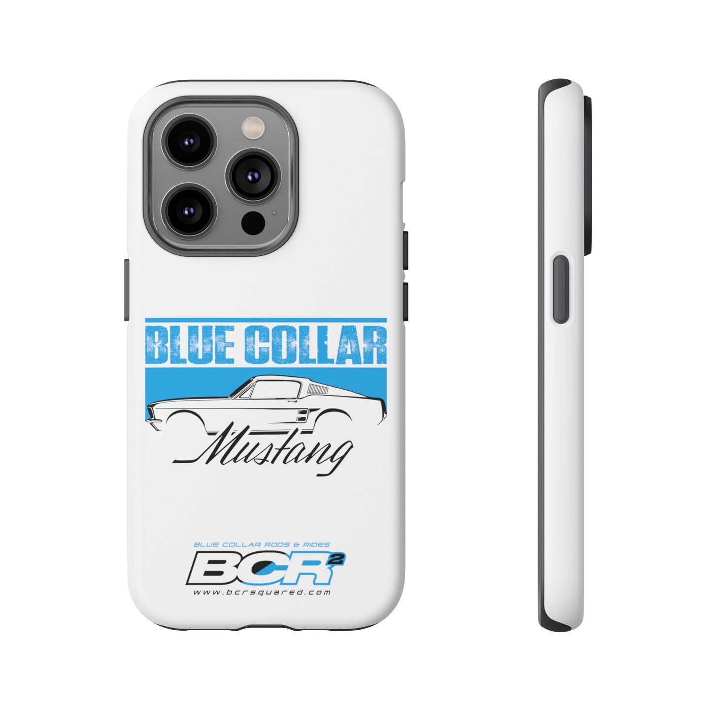 Blue Collar Mustang White Phone Case