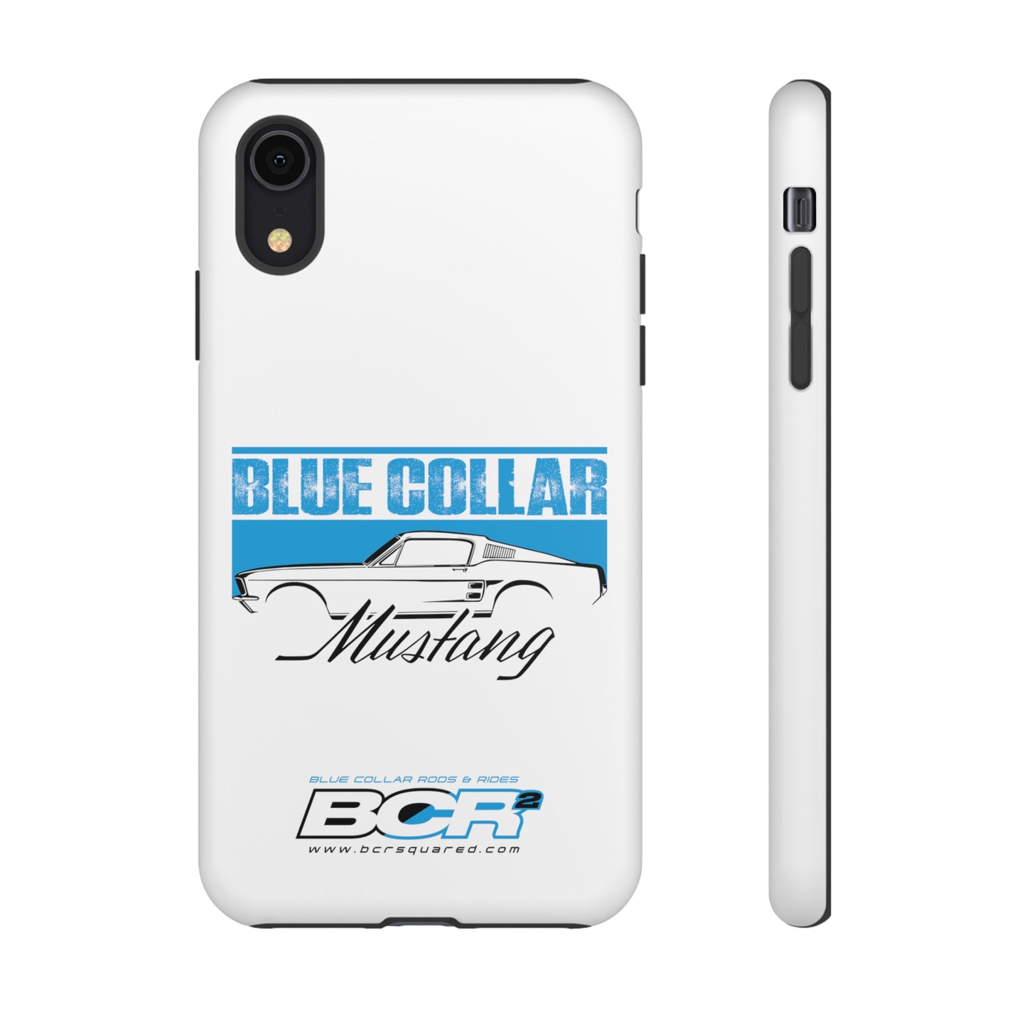 Blue Collar Mustang White Phone Case