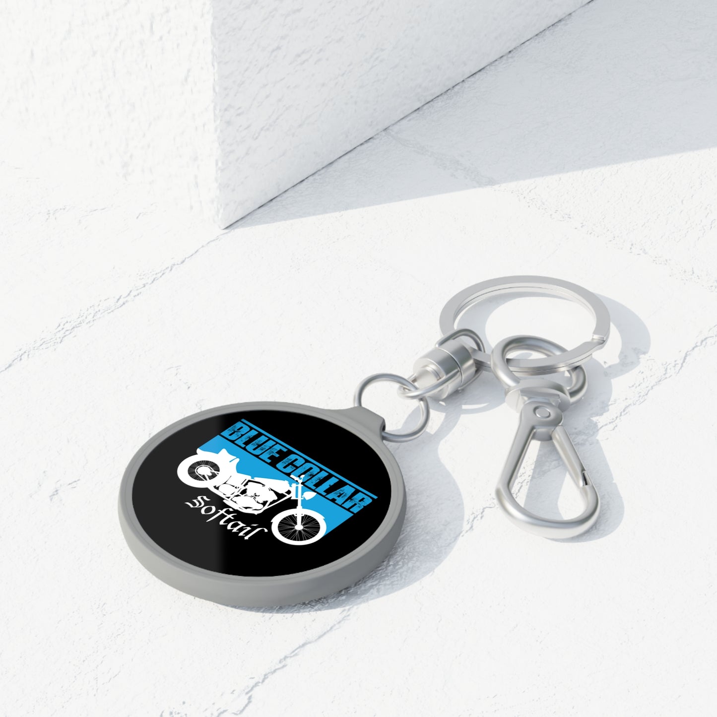 Blue Collar Softail Keychain