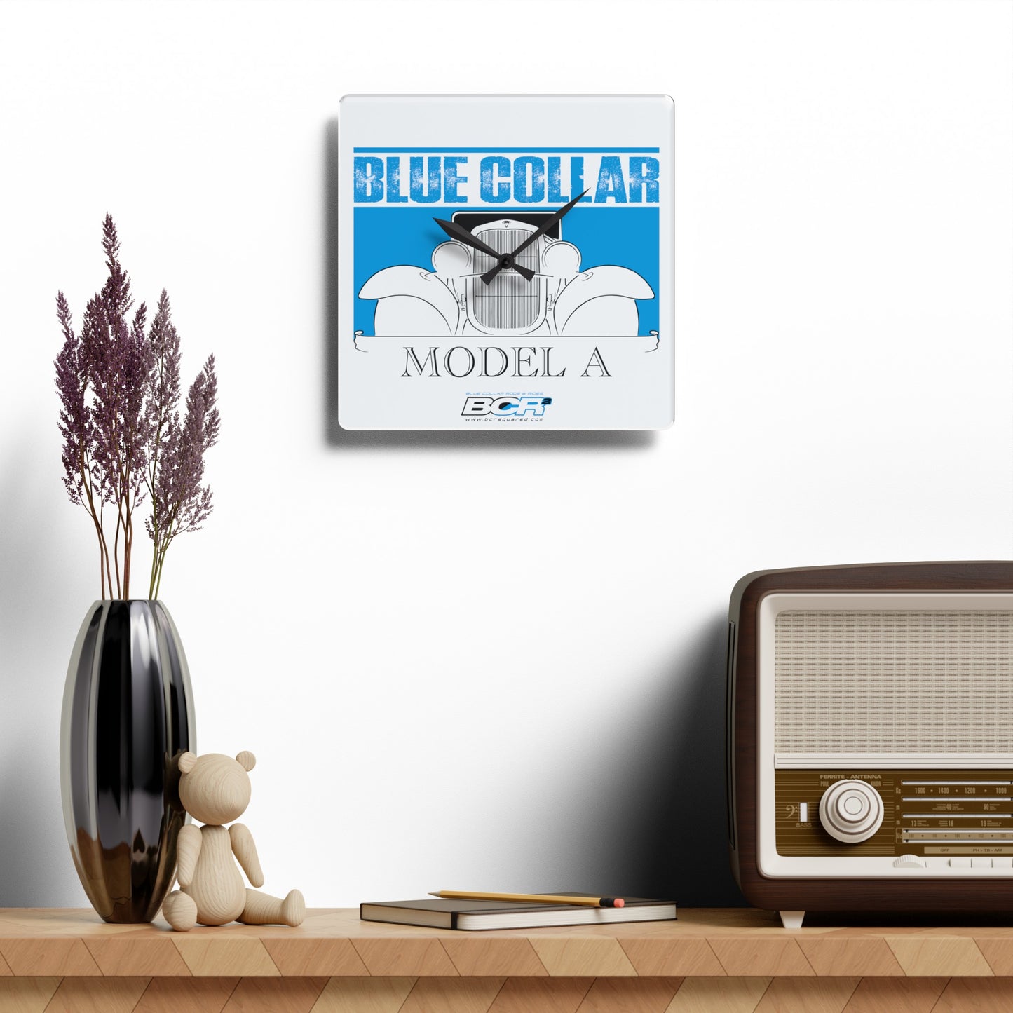 Blue Collar Model A Wall Clock