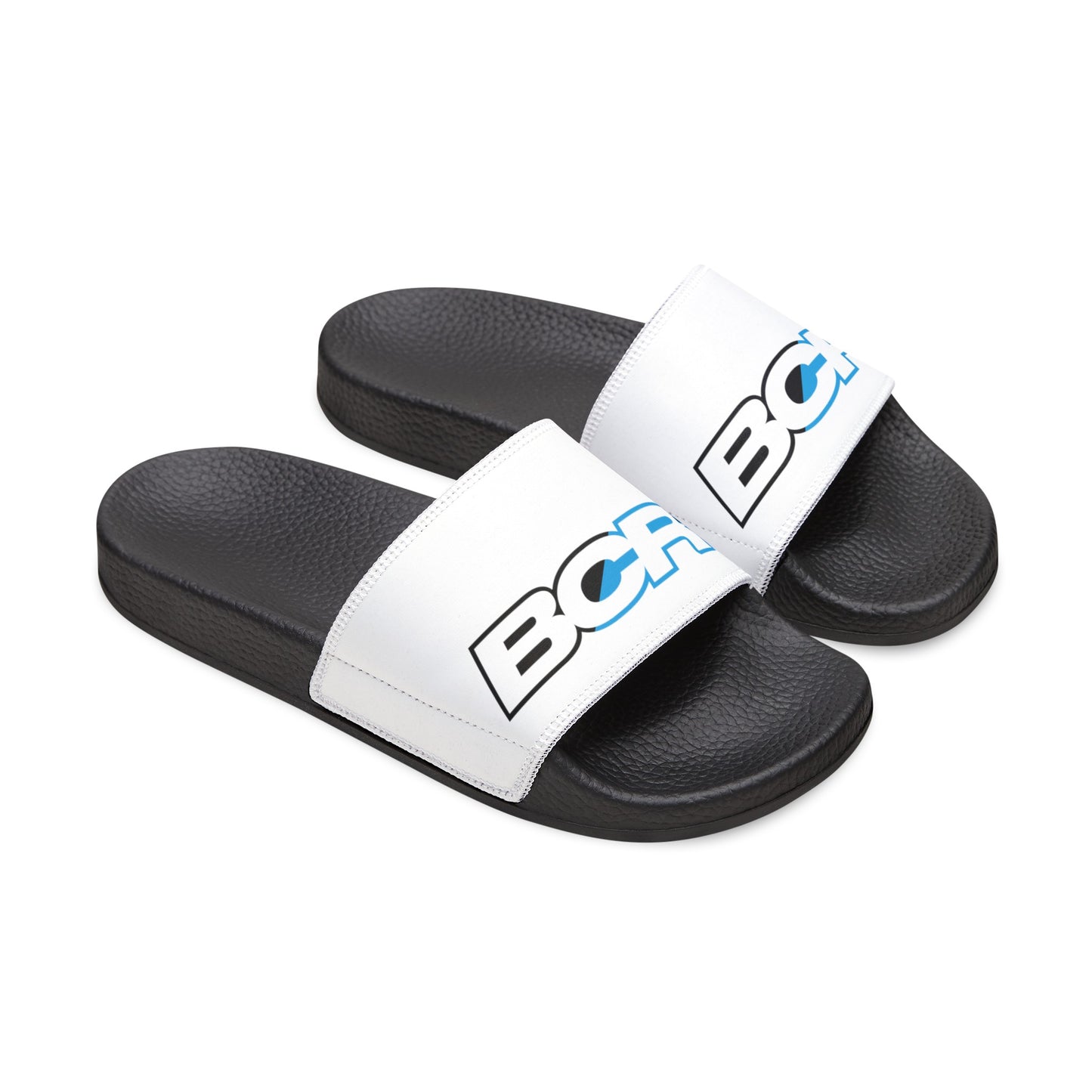 BCR Squared White Slide Sandals