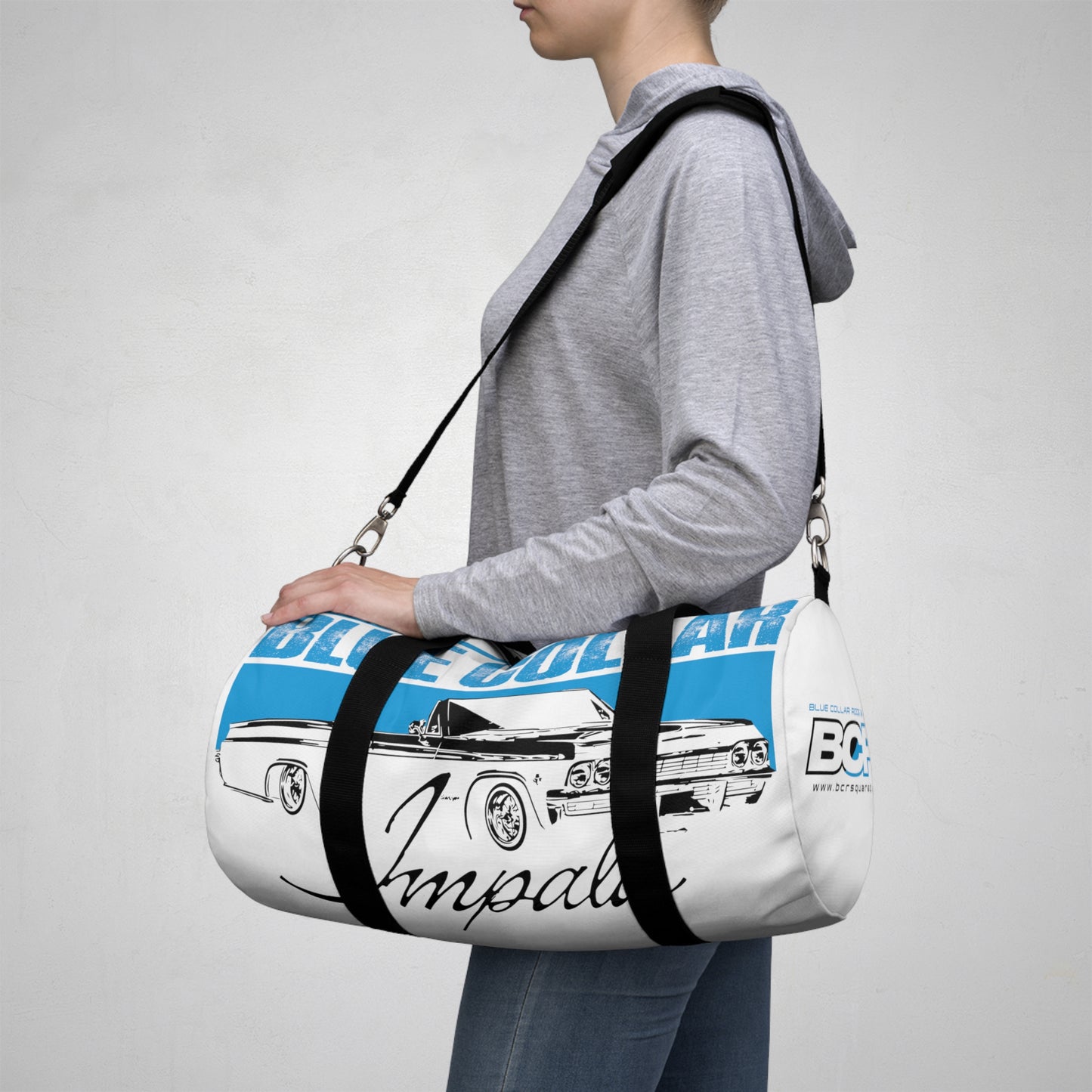 Blue Collar White Duffel Bag