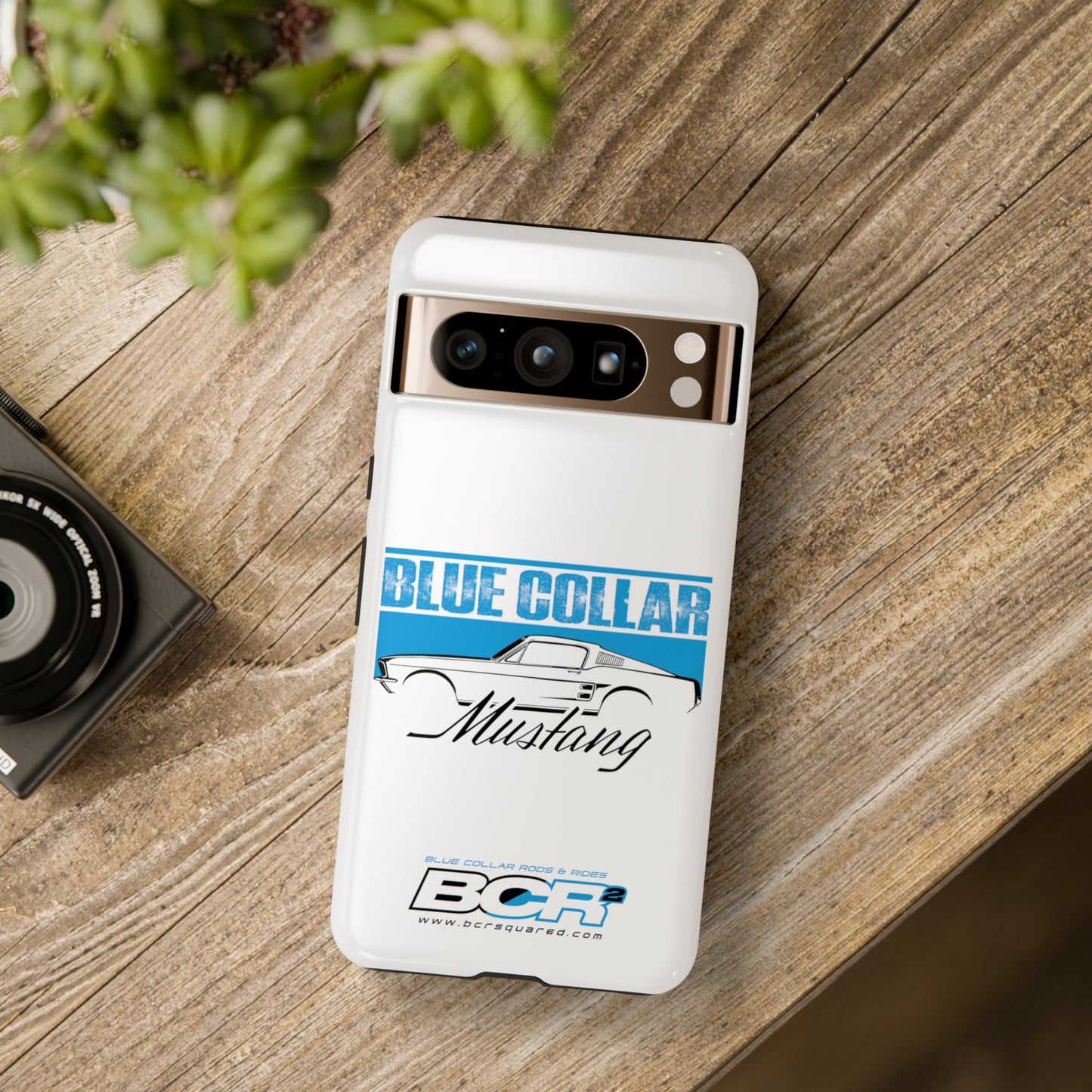 Blue Collar Mustang White Phone Case