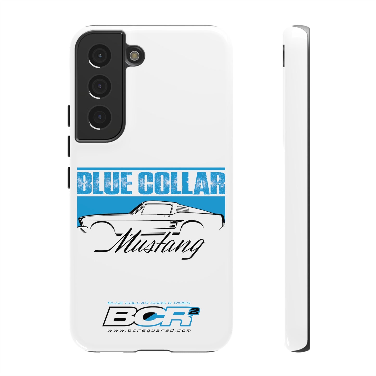 Blue Collar Mustang White Phone Case